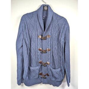 Gap Sweater Cardigan Men's Size XL Cable Knit Fisherman Wool Academia Toggle Y2K